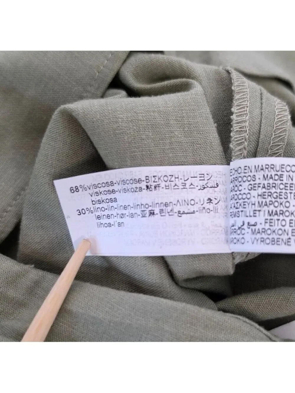 NWT ZARA Sage Green Ruched Asymmetrical Mini Skort Gold Buttons Sz Small, #132